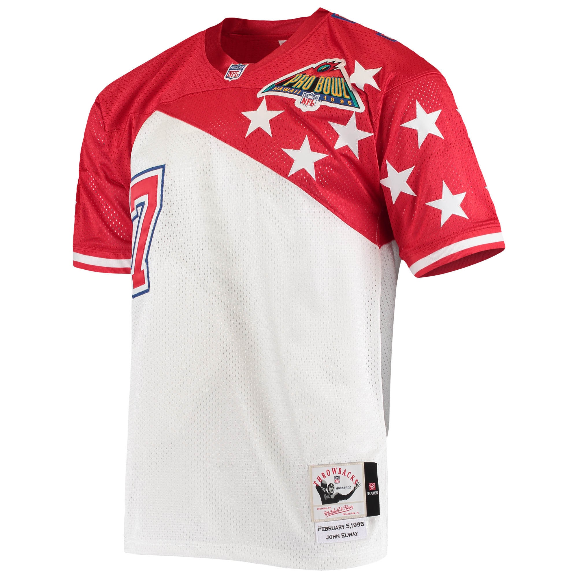 Men's AFC John Elway Mitchell & Ness White/Red 1995 Pro Bowl Jersey JS8786 nicesnker - Image 2