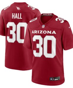 Men's Arizona Cardinals Darren Hall Cardinal Team Game Jersey JS6901 nicesnker