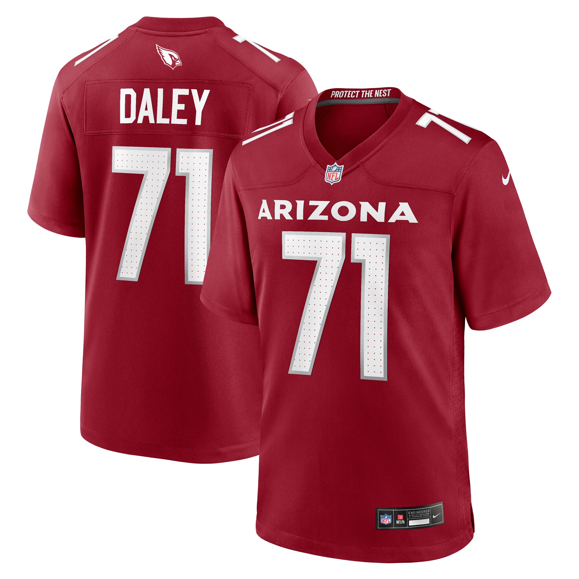 Men's Arizona Cardinals Dennis Daley Cardinal Game Player Jersey JS4468 nicesnker