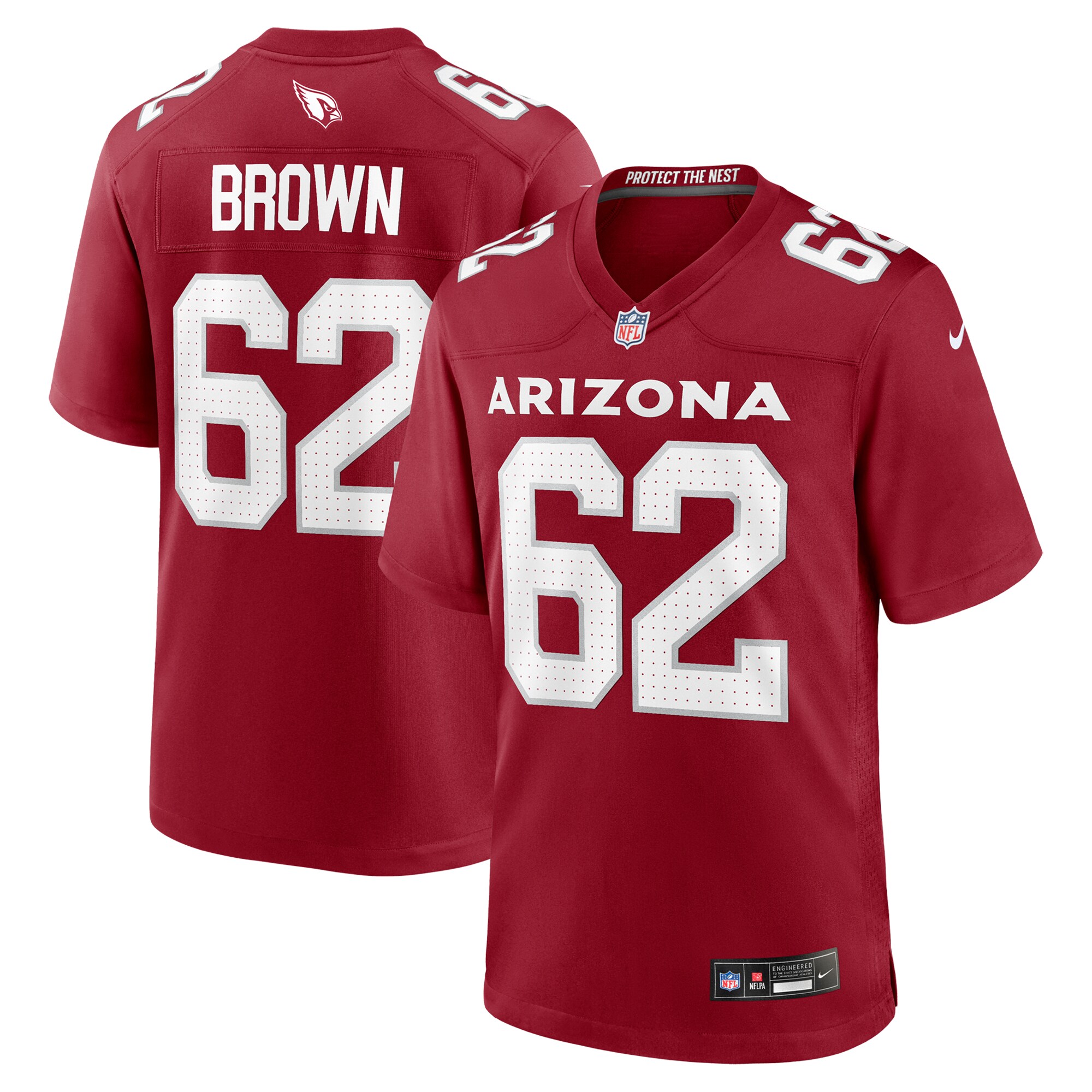 Men's Arizona Cardinals Evan Brown Cardinal Team Game Jersey JS4626 nicesnker