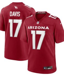 Men's Arizona Cardinals Kaden Davis Cardinal Team Game Jersey JS6665 nicesnker