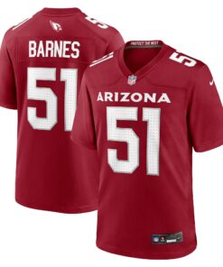 Men's Arizona Cardinals Krys Barnes Cardinal Team Game Jersey JS7380 nicesnker