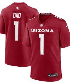 Men's Arizona Cardinals Number 1 Dad Cardinal Game Jersey JS8586 nicesnker
