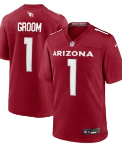 Men's Arizona Cardinals Number 1 Groom Cardinal Game Jersey JS7803 nicesnker