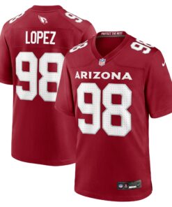 Men's Arizona Cardinals Roy Lopez Cardinal Team Game Jersey JS3743 nicesnker