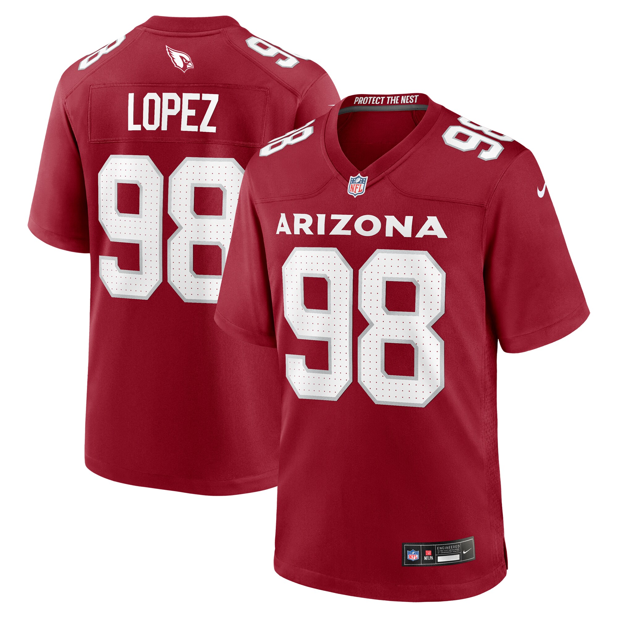 Men's Arizona Cardinals Roy Lopez Cardinal Team Game Jersey JS3743 nicesnker