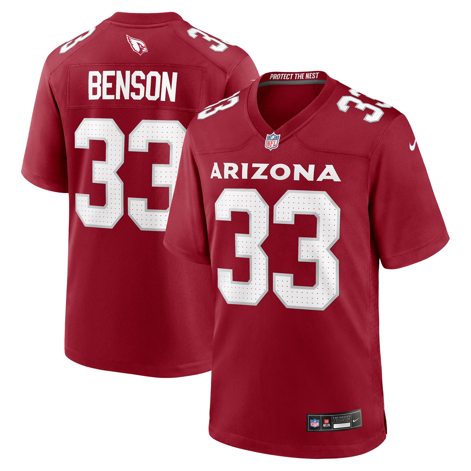 Men's Arizona Cardinals Trey Benson Cardinal Team Game Jersey JS7666 nicesnker