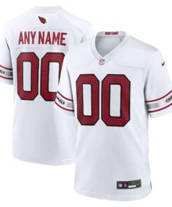 Men's Arizona Cardinals White Custom Game Jersey JS9204 nicesnker