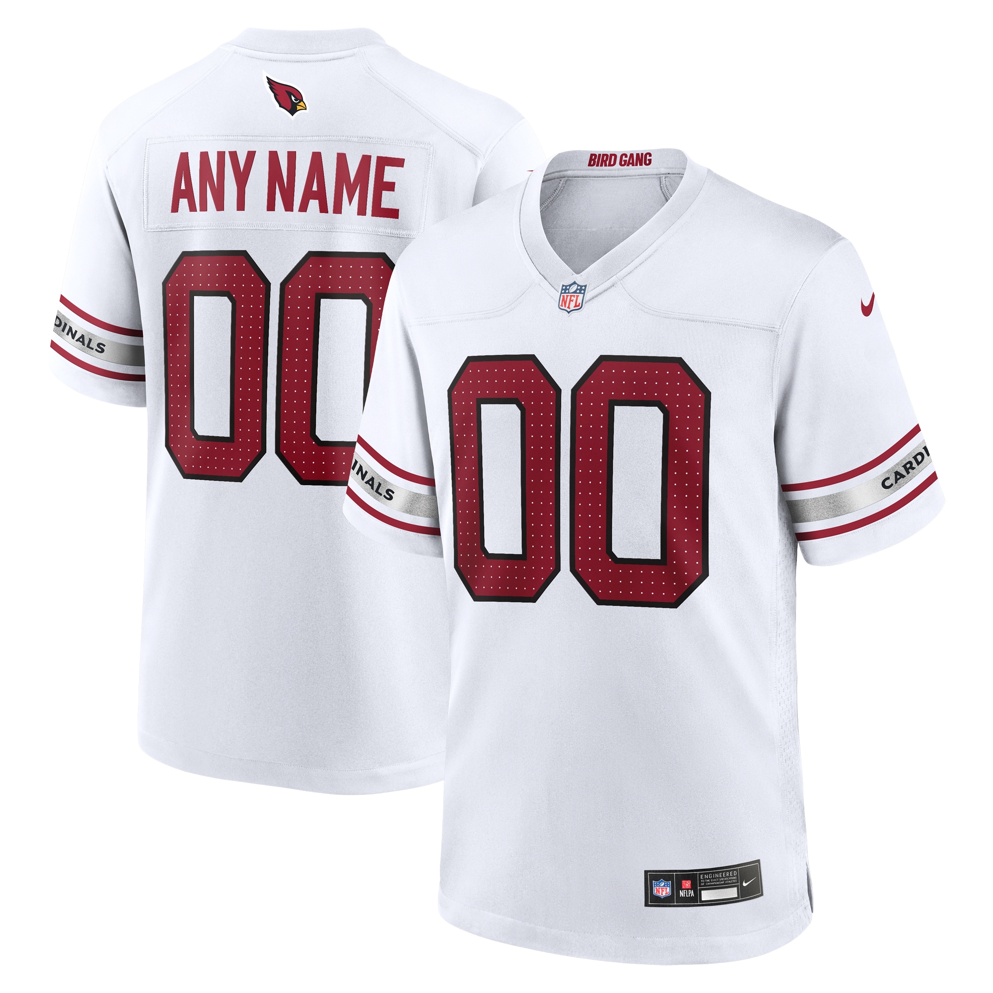 Men's Arizona Cardinals White Custom Game Jersey JS9204 nicesnker