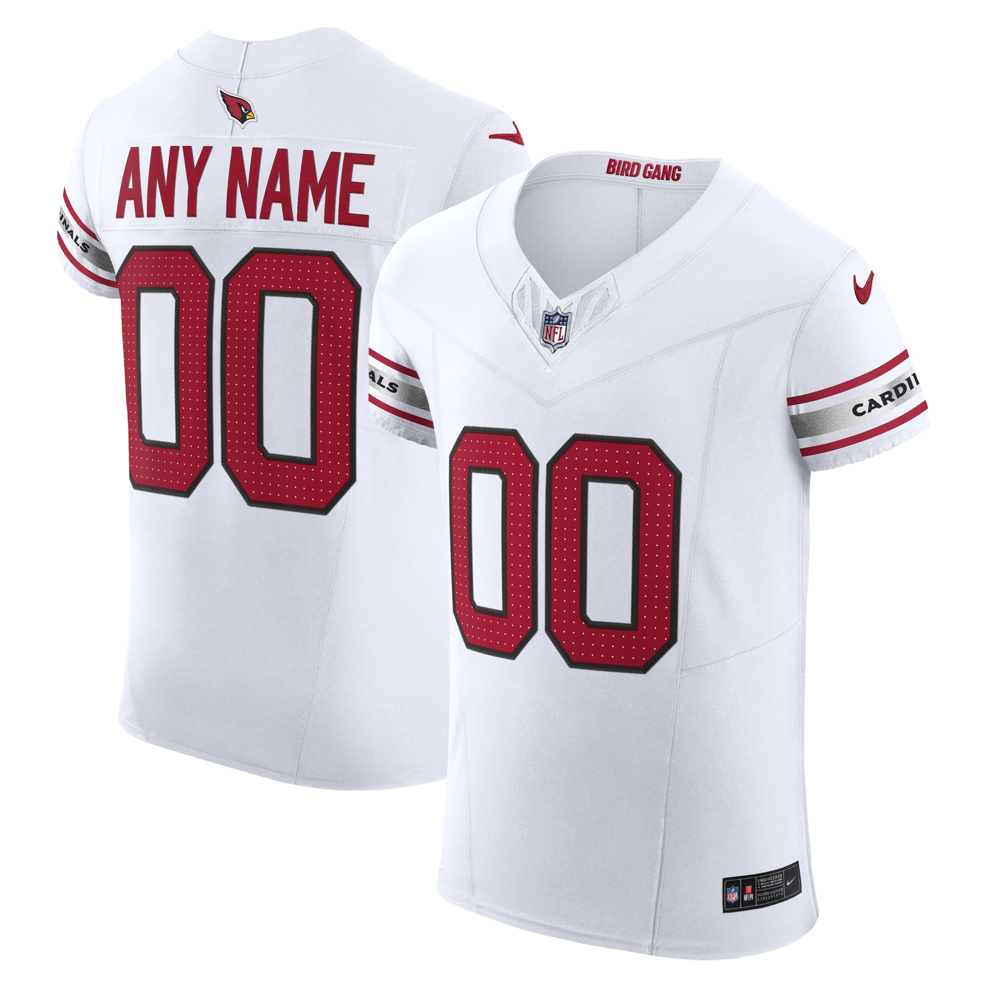 Men's Arizona Cardinals White Vapor F.U.S.E. Elite Custom Jersey JS1904 nicesnker