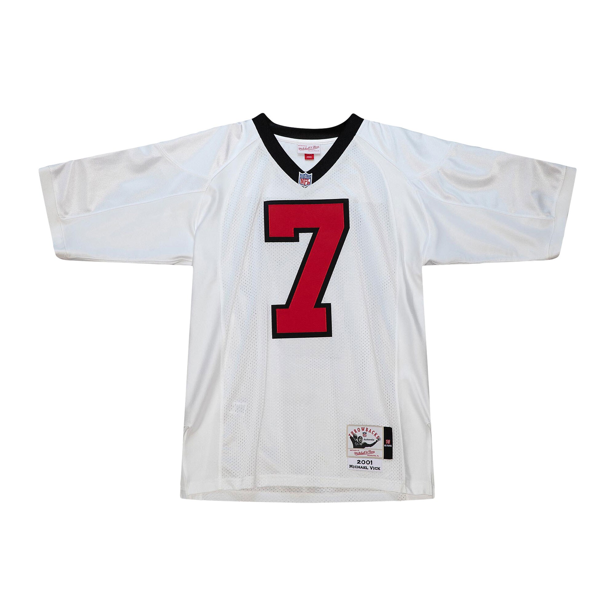 Men's Atlanta Falcons 2001 Michael Vick Mitchell & Ness White Throwback Retired Player Jersey JS6875 nicesnker - Image 2