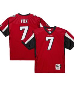 Men's Atlanta Falcons 2003 Michael Vick Mitchell & Ness Red Throwback Retired Player Jersey JS6182 nicesnker