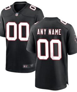 Men's Atlanta Falcons Black Throwback Custom Game Jersey JS2809 nicesnker