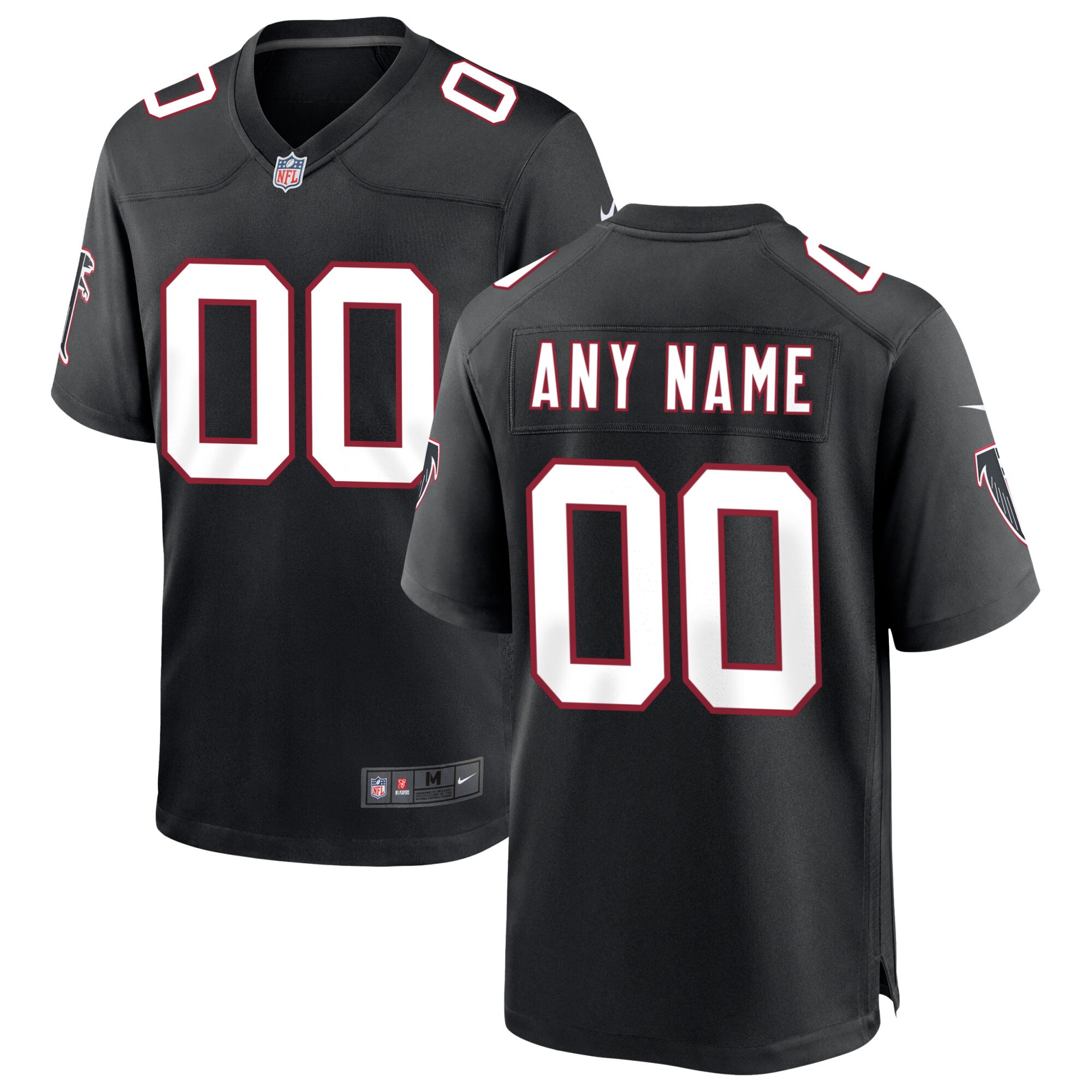 Men's Atlanta Falcons Black Throwback Custom Game Jersey JS2809 nicesnker