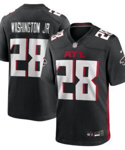 Men's Atlanta Falcons Carlos Washington Jr. Black Team Game Jersey JS5327 nicesnker