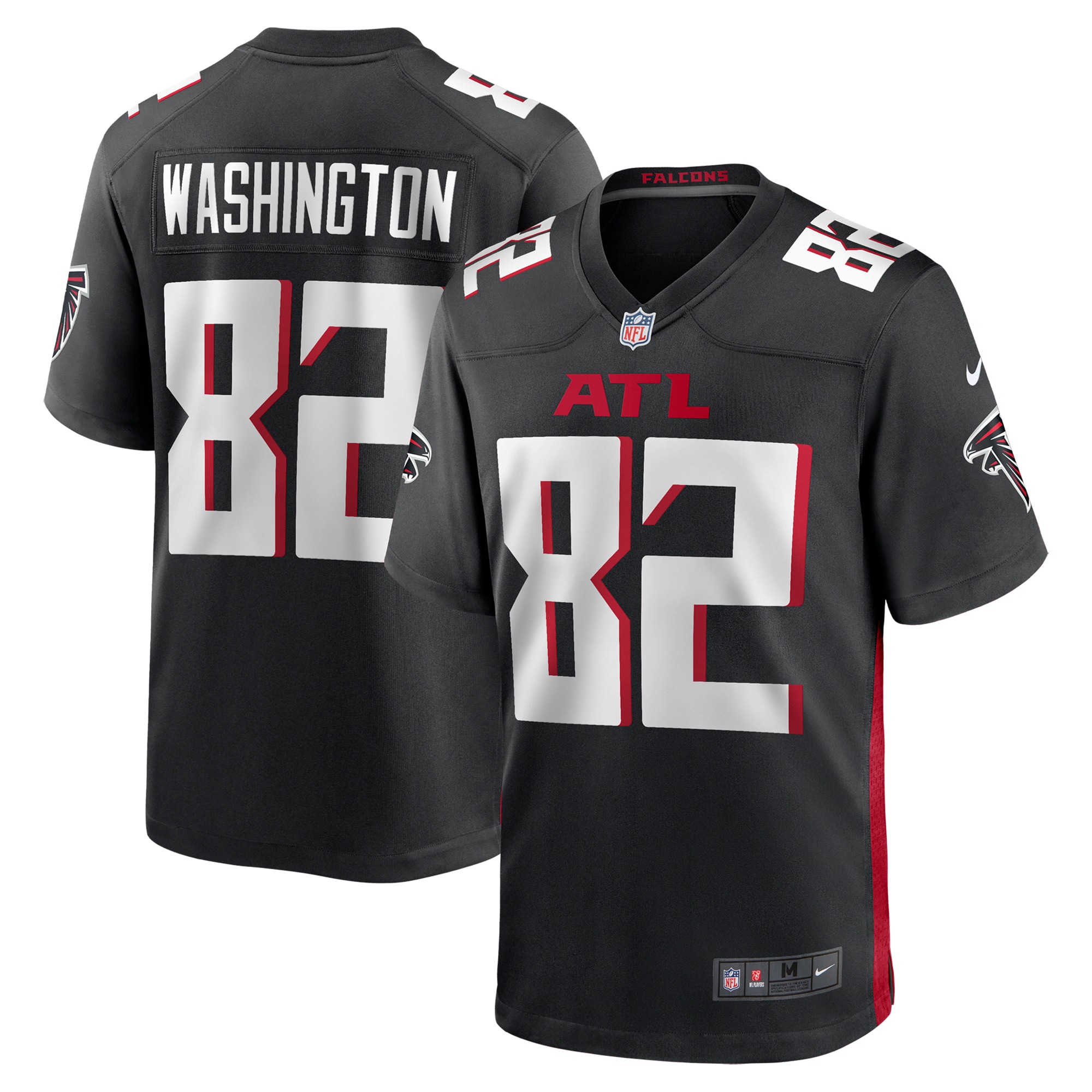 Men's Atlanta Falcons Casey Washington Black Team Game Jersey JS8805 nicesnker
