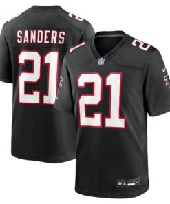 Men's Atlanta Falcons Deion Sanders Black Alternate Retired Player Game Jersey JS5732 nicesnker