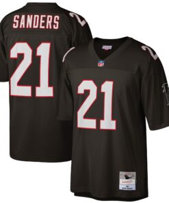 Men's Atlanta Falcons Deion Sanders Mitchell & Ness Black Big & Tall 1992 Retired Player Jersey JS8367 nicesnker