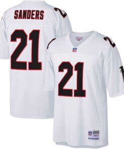 Men's Atlanta Falcons Deion Sanders Mitchell & Ness White Big & Tall 1992 Retired Player Jersey JS8176 nicesnker