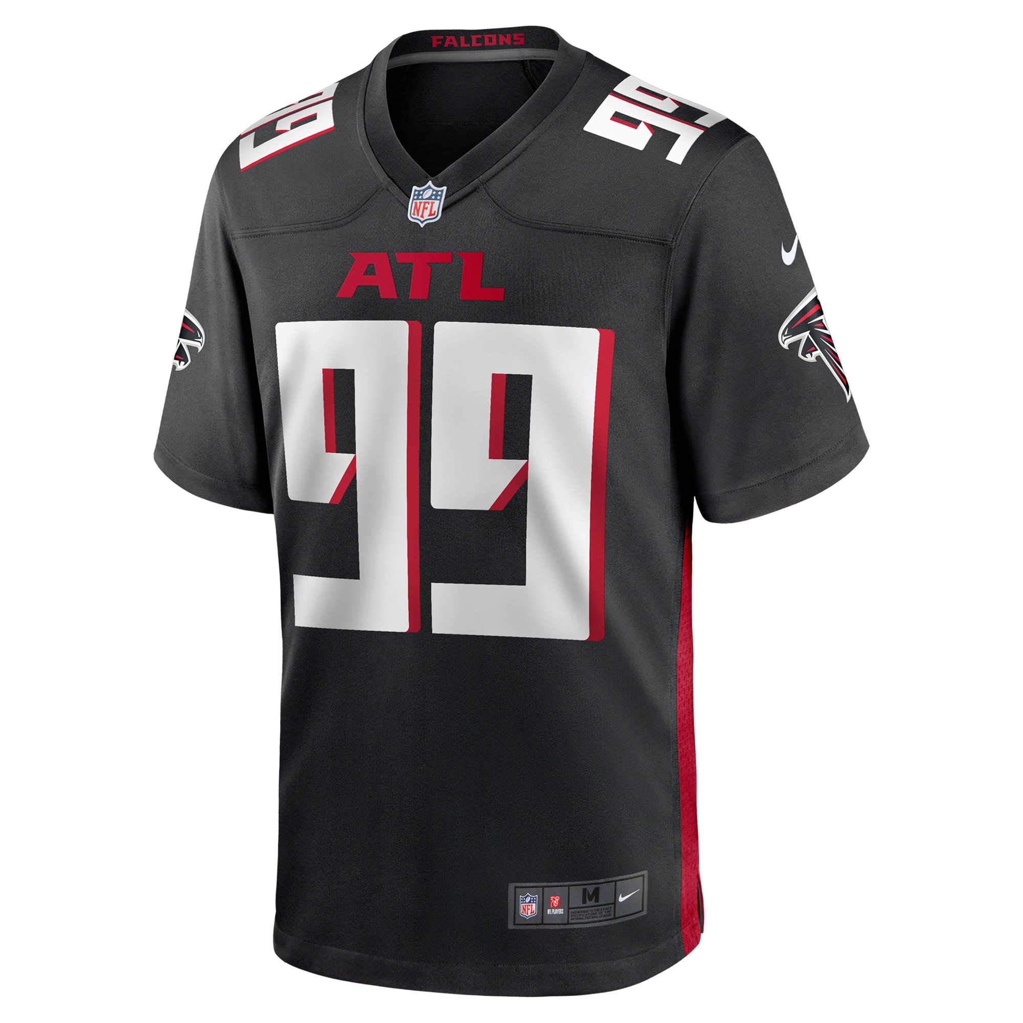 Men's Atlanta Falcons Eddie Goldman Black Team Game Jersey JS5203 nicesnker - Image 2