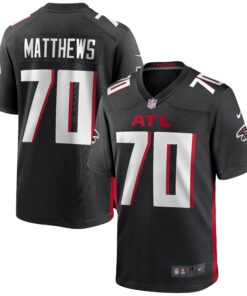 Men's Atlanta Falcons Jake Matthews Black Game Jersey JS8946 nicesnker