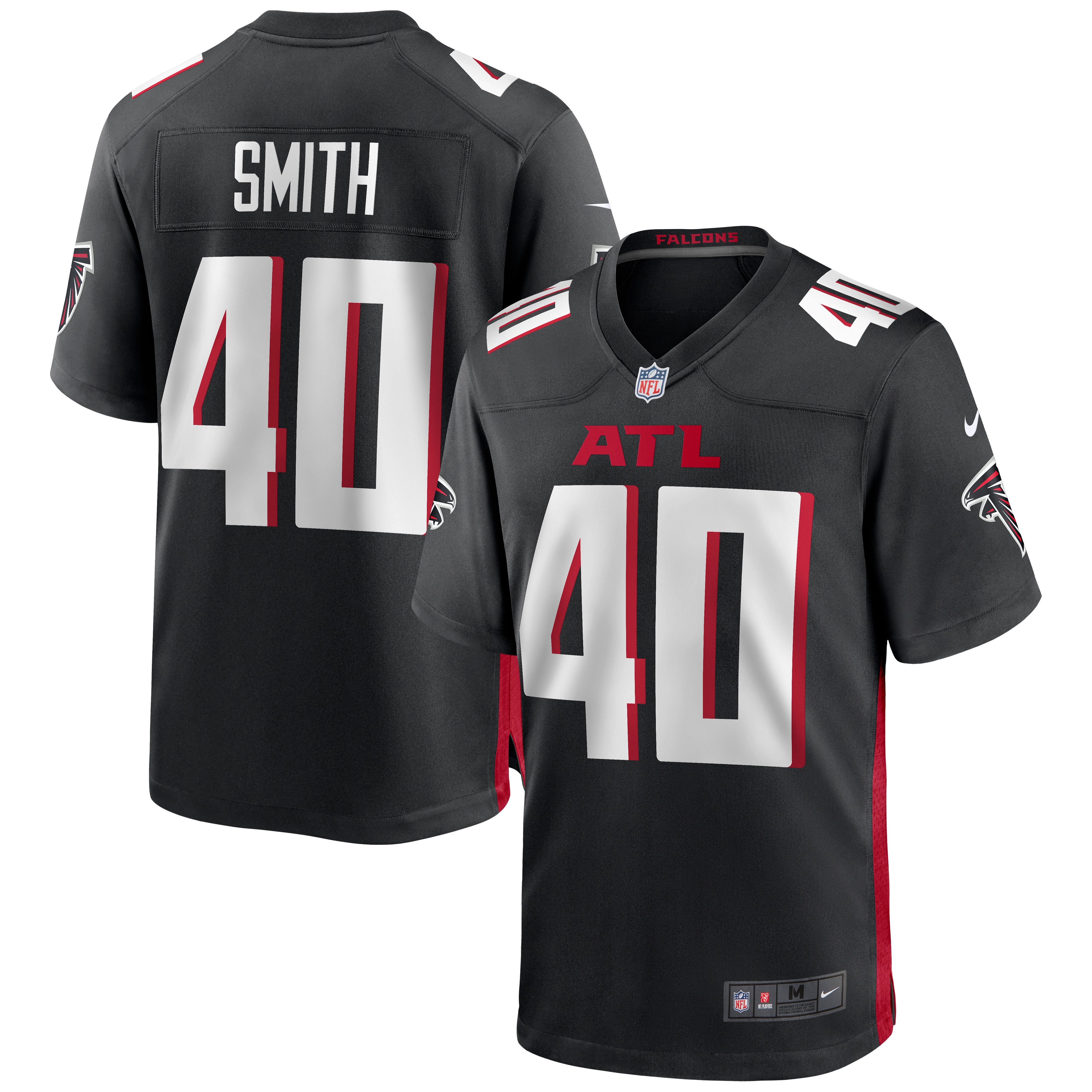 Men's Atlanta Falcons Keith Smith Black Game Jersey JS4805 nicesnker