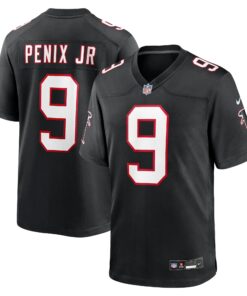 Men's Atlanta Falcons Michael Penix Jr. Black Throwback Game Jersey JS1789 nicesnker