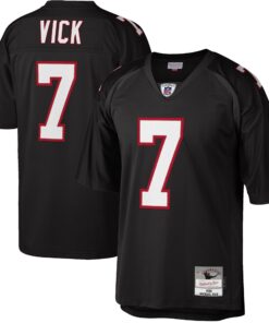 Men's Atlanta Falcons Michael Vick Mitchell & Ness Black Big & Tall 2002 Retired Player Jersey JS6284 nicesnker