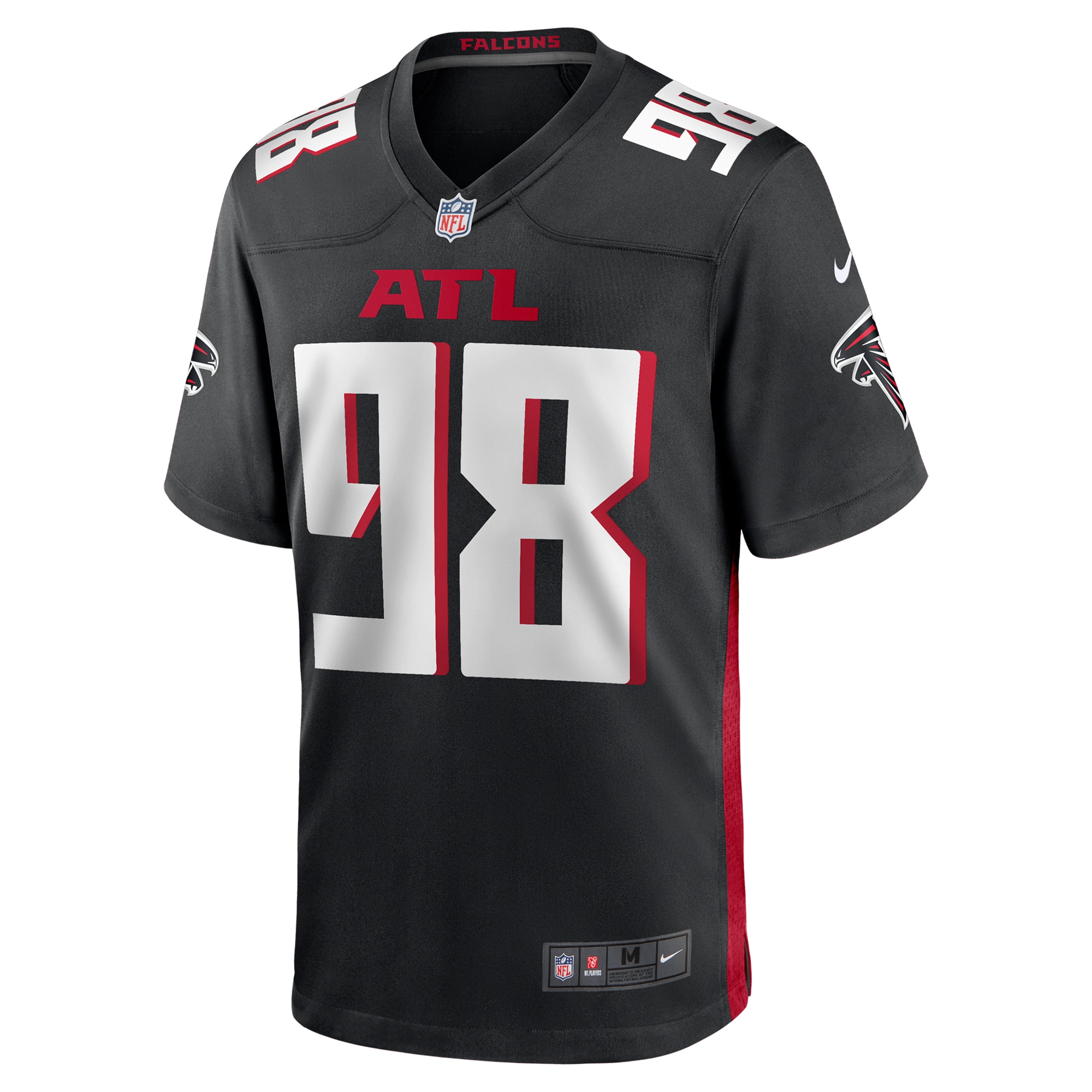 Men's Atlanta Falcons Ruke Orhorhoro Black Team Game Jersey JS8535 nicesnker - Image 2