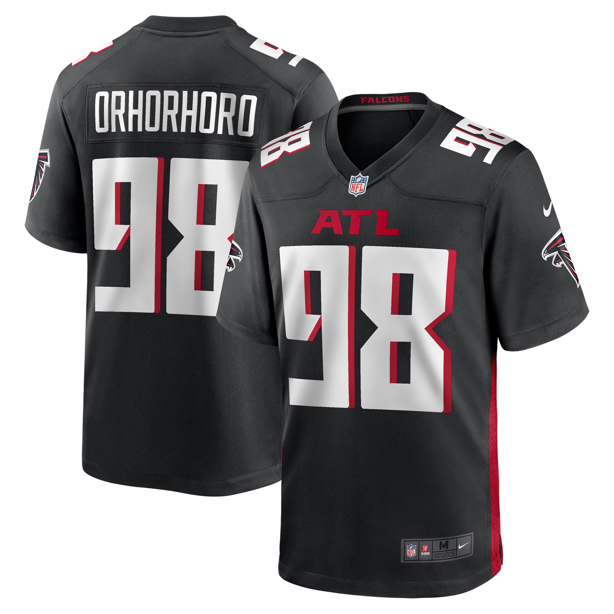 Men's Atlanta Falcons Ruke Orhorhoro Black Team Game Jersey JS8535 nicesnker