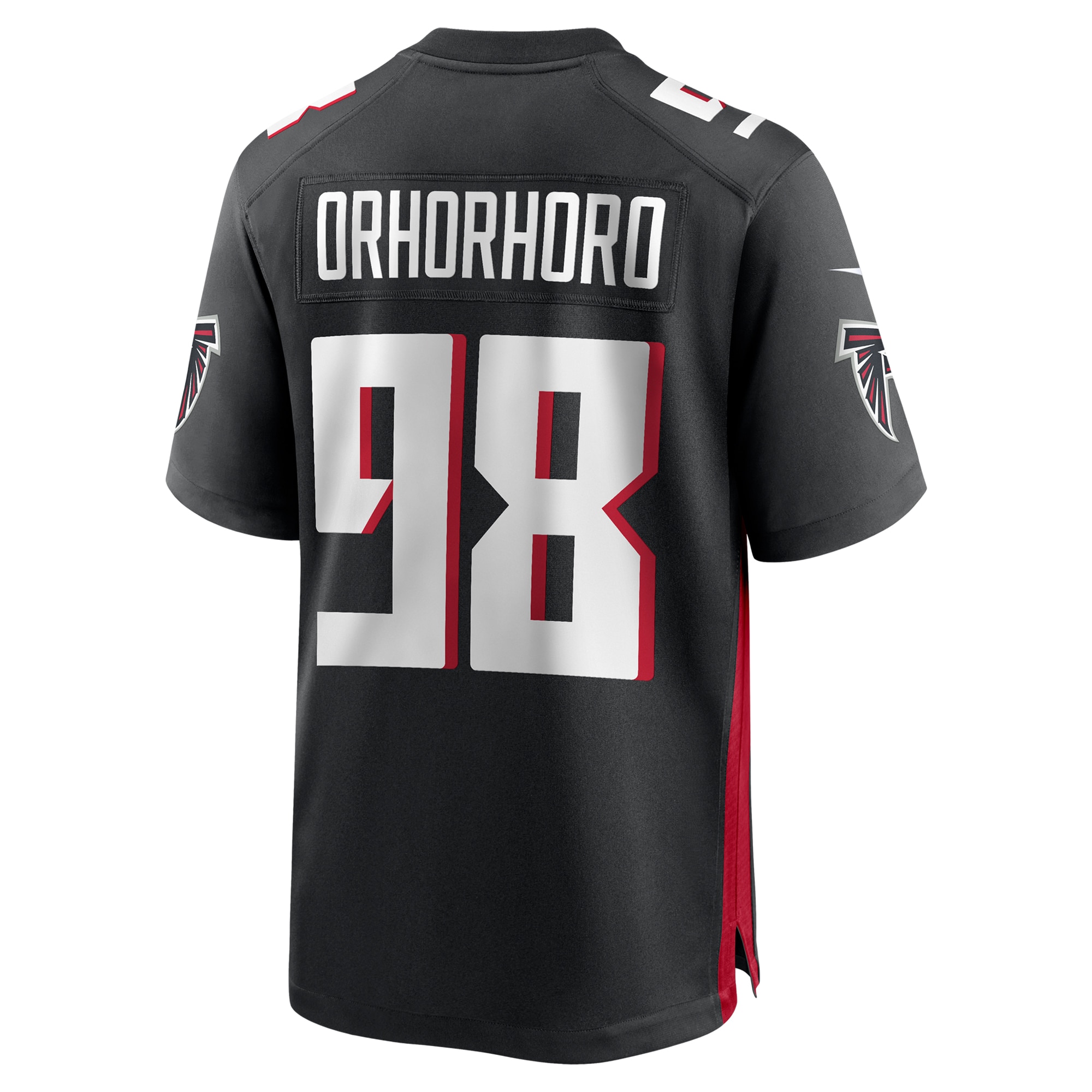 Men's Atlanta Falcons Ruke Orhorhoro Black Team Game Jersey JS8535 nicesnker - Image 3