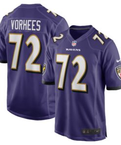 Men's Baltimore Ravens Andrew Vorhees Purple Team Game Jersey JS9036 nicesnker
