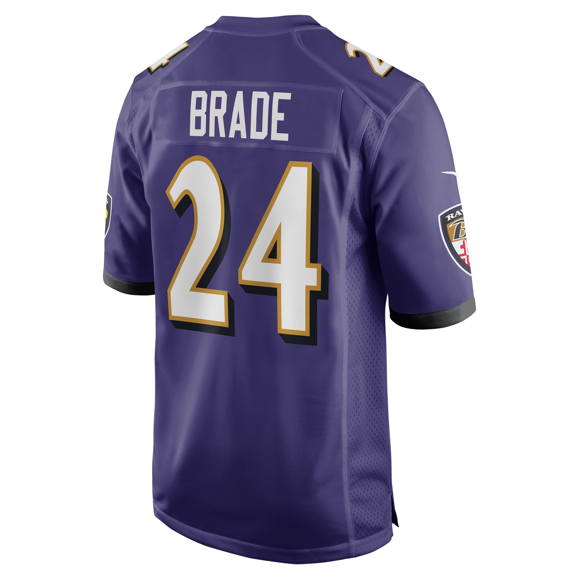 Men's Baltimore Ravens Beau Brade Purple Team Game Jersey JS5793 nicesnker - Image 3