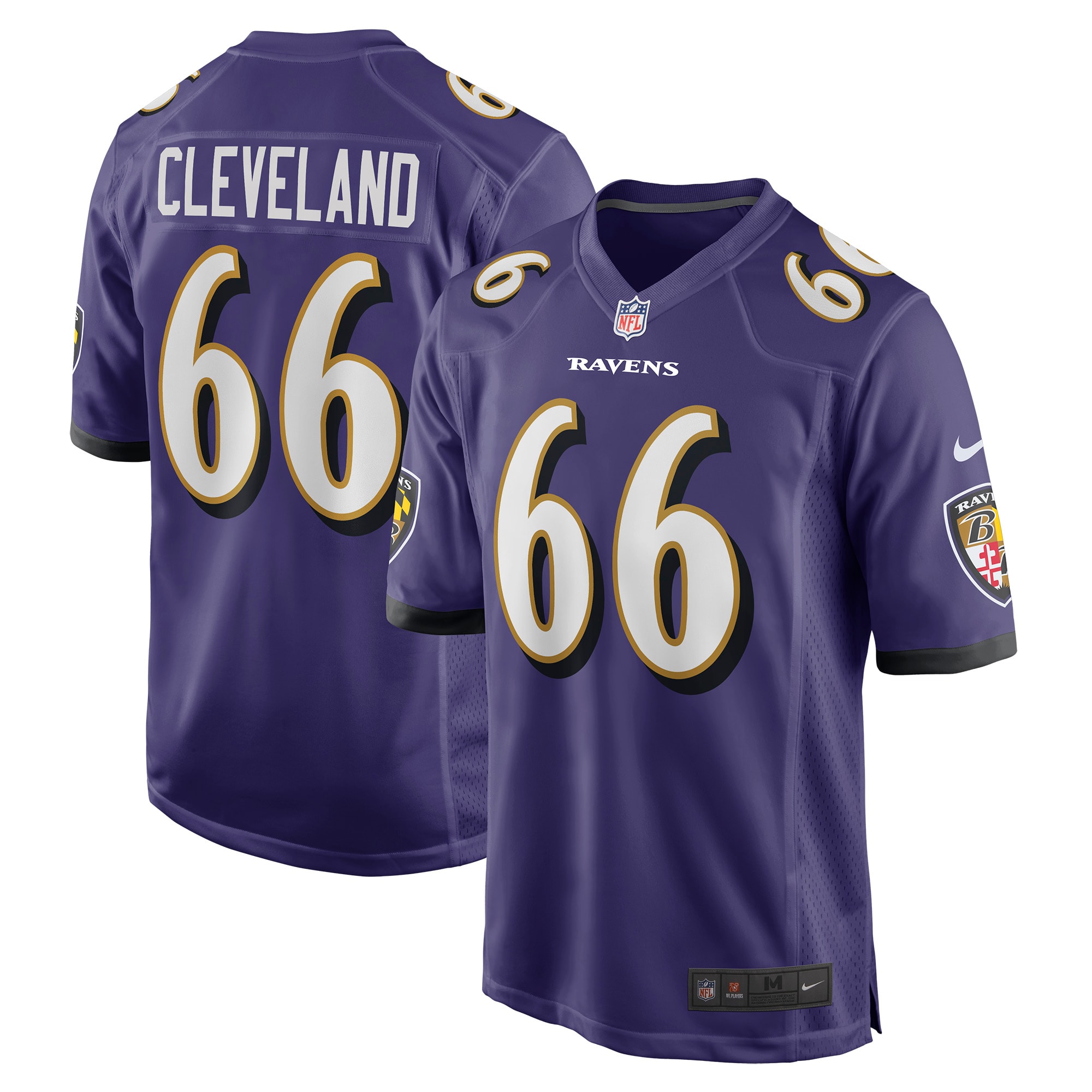 Men's Baltimore Ravens Ben Cleveland Purple Game Jersey JS7970 nicesnker