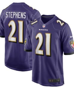 Men's Baltimore Ravens Brandon Stephens Purple Game Jersey JS9371 nicesnker
