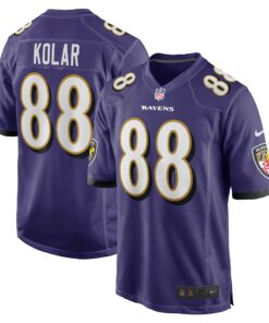 Men's Baltimore Ravens Charlie Kolar Purple Player Game Jersey JS5761 nicesnker