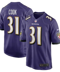 Men's Baltimore Ravens Dalvin Cook Purple Game Jersey JS5597 nicesnker