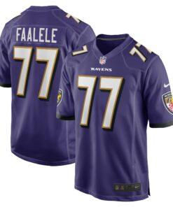 Men's Baltimore Ravens Daniel Faalele Purple Player Game Jersey JS6613 nicesnker