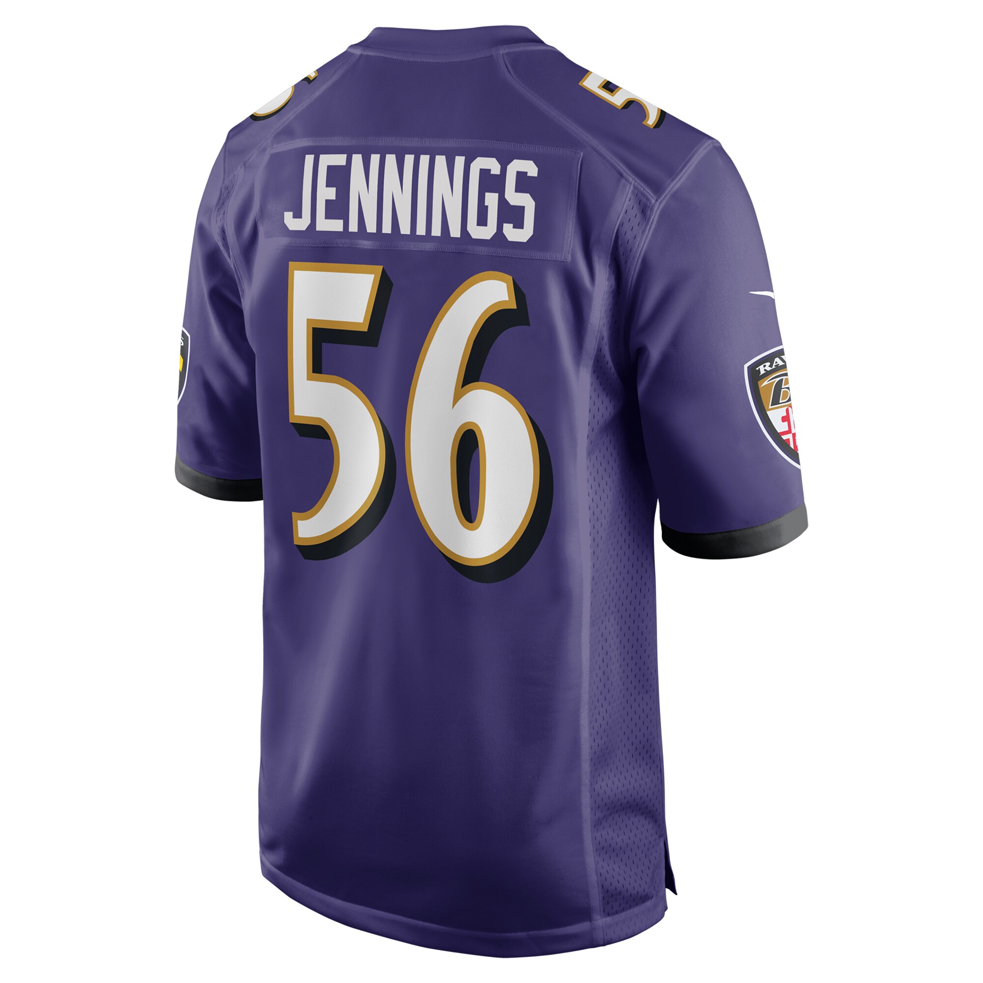 Men's Baltimore Ravens Deion Jennings Purple Team Game Jersey JS7791 nicesnker - Image 3