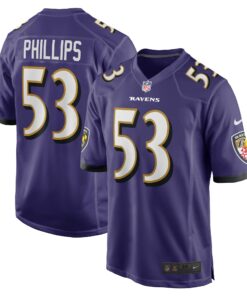 Men's Baltimore Ravens Del'Shawn Phillips Purple Game Player Jersey JS4928 nicesnker