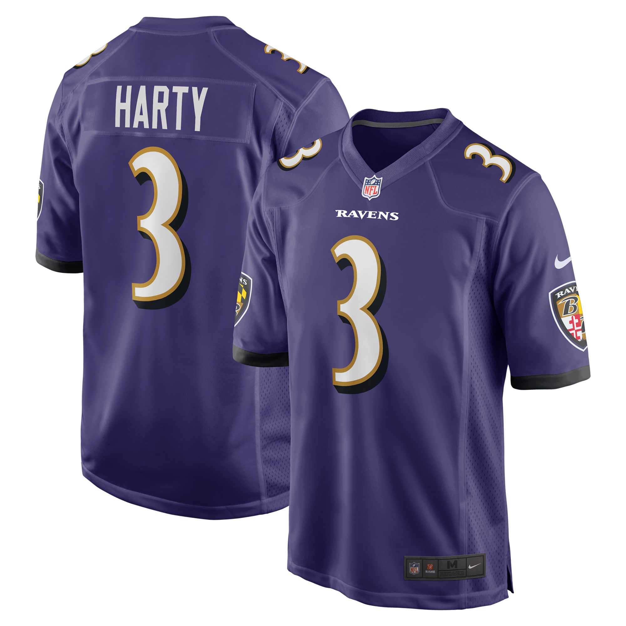 Men's Baltimore Ravens Deonte Harty Purple Team Game Jersey JS6689 nicesnker