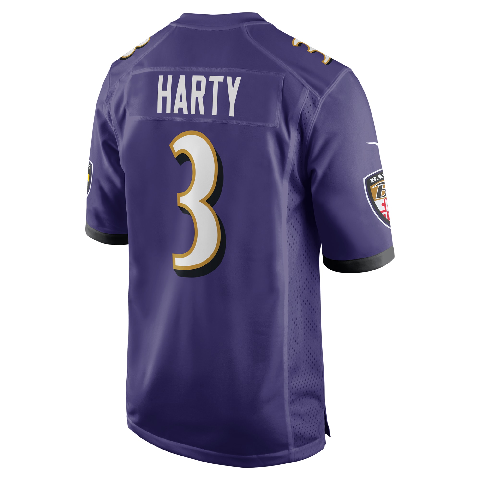 Men's Baltimore Ravens Deonte Harty Purple Team Game Jersey JS6689 nicesnker - Image 3