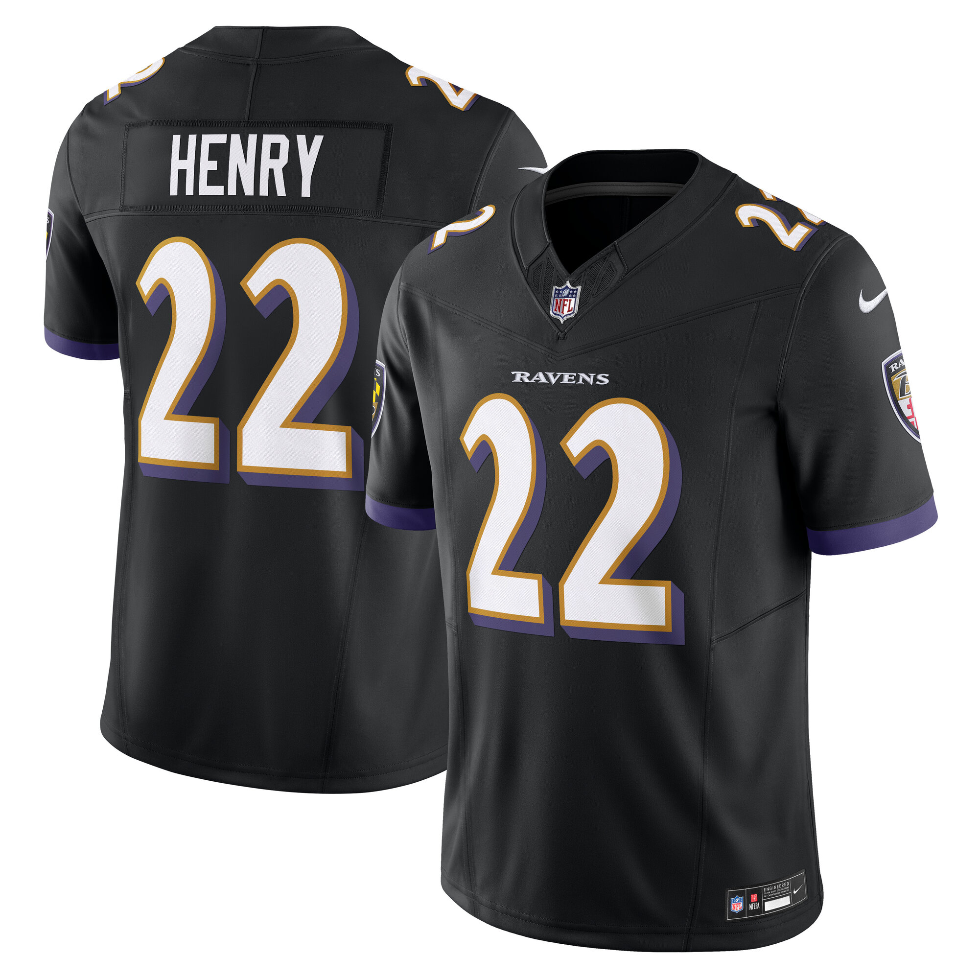Men's Baltimore Ravens Derrick Henry Black Vapor F.U.S.E. Limited Jersey JS7926 nicesnker