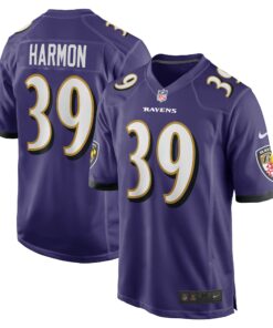 Men's Baltimore Ravens Duron Harmon Purple Game Jersey JS9572 nicesnker