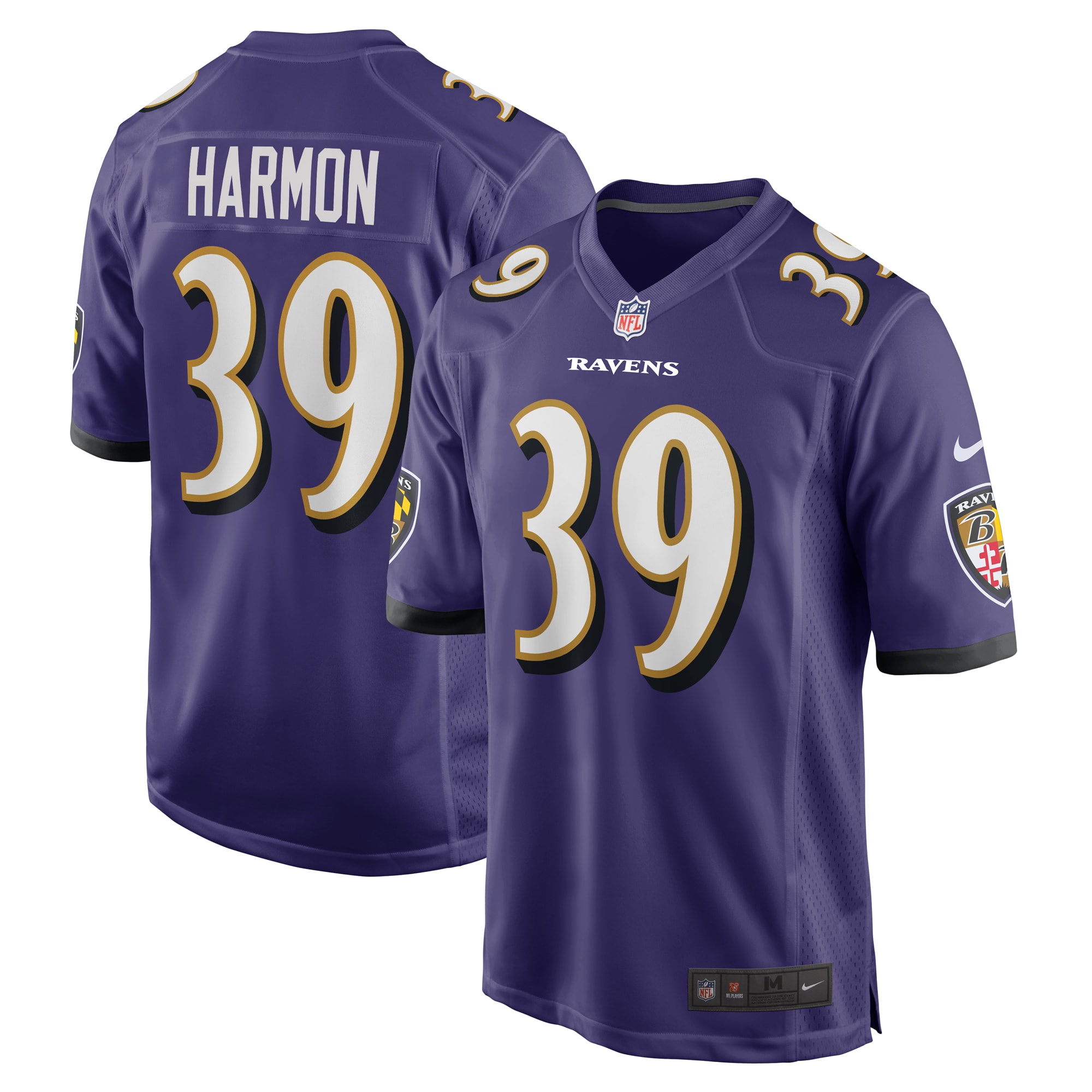Men's Baltimore Ravens Duron Harmon Purple Game Jersey JS9572 nicesnker