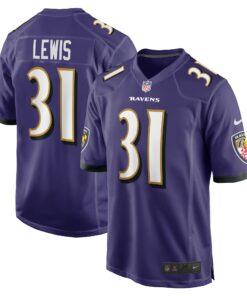 Men's Baltimore Ravens Jamal Lewis Purple Retired Player Game Jersey JS7927 nicesnker