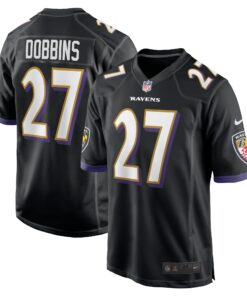 Men's Baltimore Ravens J.K. Dobbins Black Game Jersey JS5183 nicesnker