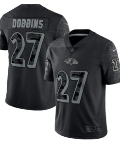 Men's Baltimore Ravens J.K. Dobbins Black RFLCTV Limited Jersey JS6880 nicesnker