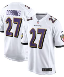 Men's Baltimore Ravens J.K. Dobbins White Game Jersey JS3664 nicesnker