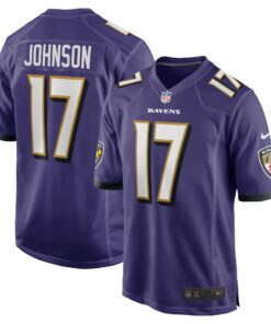 Men's Baltimore Ravens Josh Johnson Purple Team Game Jersey JS3527 nicesnker